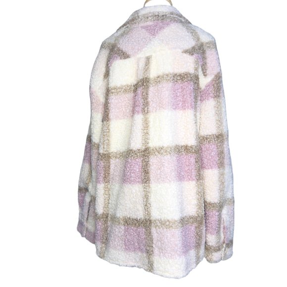 Mable Women's Sherpa Jacket Beige Pink & Brown Size Medium NWT - Picture 3 of 10